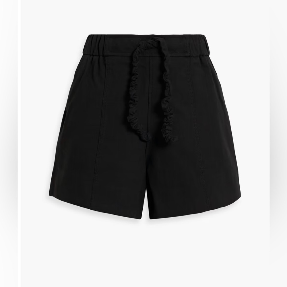 GANNI Women's Cotton Suiting Drawstring Shorts Black Size 36 - Small - High Rise